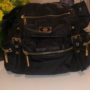 Tory Burch Black Leather/Vinyl Backpack